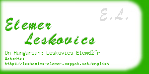elemer leskovics business card